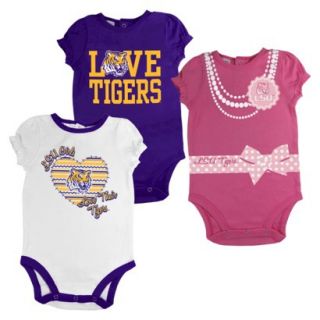 NCAA WHITE NWBN GIRLS 3PC LSU 6 9   S