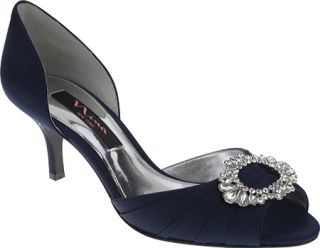 Womens Nina Crystah   New Navy Luster Satin Ornamented Shoes