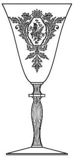 Morgantown Saranac (Stem 7690) Water Goblet   Stem #7690, Etched Bird Design