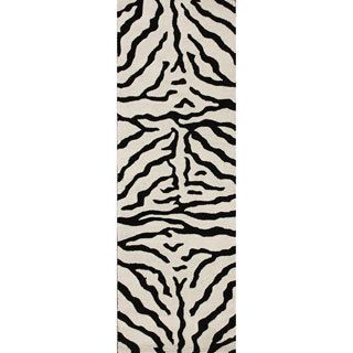 Nuloom Zebra Animal Pattern Black/ White Wool Rug (26 X 12) (IvoryPattern AnimalTip We recommend the use of a non skid pad to keep the rug in place on smooth surfaces.All rug sizes are approximate. Due to the difference of monitor colors, some rug color