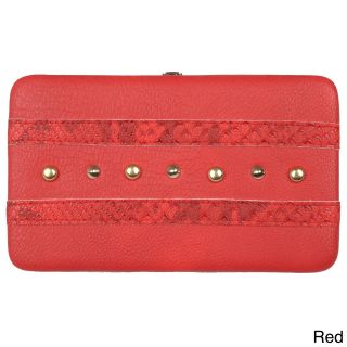 Journee Collection Faux leather Stud Checkbook Clutch Wallet