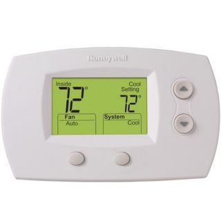 Honeywell TH5220D1029 FocusPRO 5000 NonProgrammable Thermostat Large Screen, HP/HC, 2H/2C, Auto C/O, Dual Powered