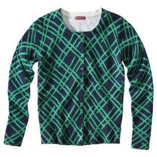 Merona Womens Ultimate Crewneck Cardigan Sweater   Navy/Green L