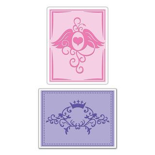 Sizzix Textured Impressions Crown/ Wings Embossing Folders (2 Pack)