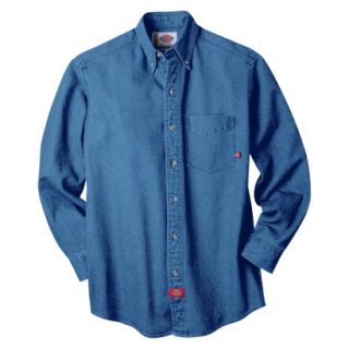 Dickies Mens Relaxed Fit Denim Work Shirt   Stone Washed Blue XXLT