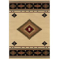Beige/green Traditional Area Rug (67 X 96)