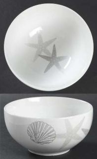 222 Fifth (PTS) Coastal Life Silver Soup/Cereal Bowl, Fine China Dinnerware   Si
