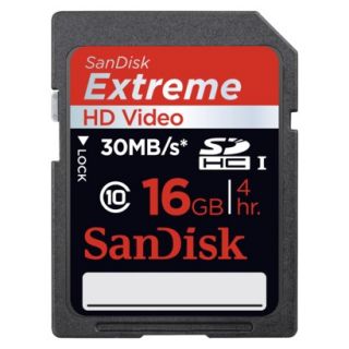 SanDisk Extreme 16GB SDHC Memory Card   Black (SDSDRX3 016G A21)