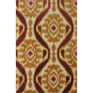 Nuloom Handmade Ikat Natural Wool Rug (76 X 96) (MultiPattern FloralTip We recommend the use of a non skid pad to keep the rug in place on smooth surfaces.All rug sizes are approximate. Due to the difference of monitor colors, some rug colors may vary s