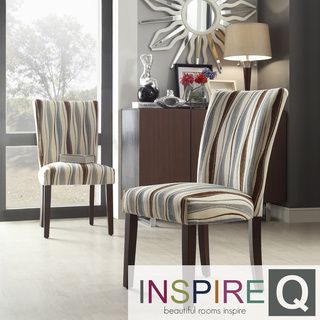 Inspire Q Parson Pastel Wavy Striped Fabric Side Chairs (set Of 2)
