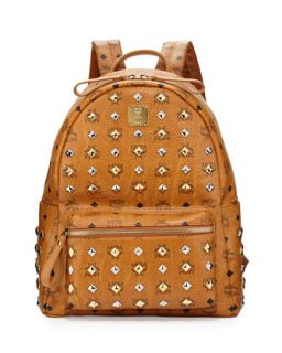 Stark Studded Medium Backpack, Cognac   MCM