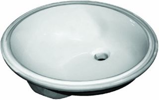 Sloan SS3001 Oval Undermount Bathroom Sink, 19.5 x 16.5 White