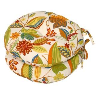 Floral 15 inch Round Outdoor Bistro Chair Cushions (set Of 2)