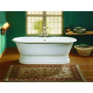 Cheviot 2139 WW Regal Cast Iron Bathtub With Pedestal Base And Continuous Rolled