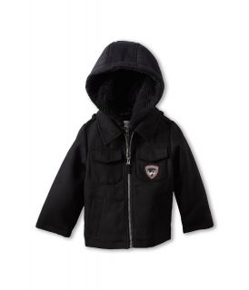London Fog Kids L213E60 Hooded Jersey Fashion Jacket Boys Coat (Black)