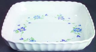 Mikasa Rotunda Square Baker, Fine China Dinnerware   Maxima, Blue Floral