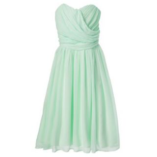 TEVOLIO Womens Plus Size Chiffon Strapless Pleated Dress   Cool Mint   28W