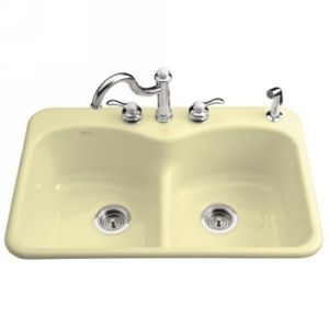 Kohler K 6626 5 Y2 LANGLADE Langlade Smart Divide Kitchen Sink  5 Hole Faucet Dr