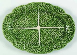 Bordallo Pinheiro Cabbage Green 14 Oval Serving Platter, Fine China Dinnerware