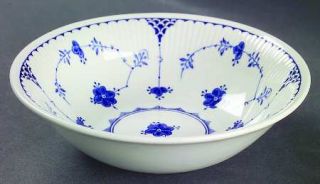 Furnivals Denmark Blue Coupe Cereal Bowl, Fine China Dinnerware   Blue Flowers&S