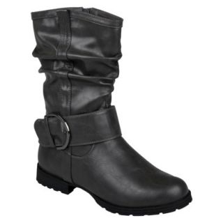Womens Bamboo By Journee Slouchy Buckle Boots   Grey 10