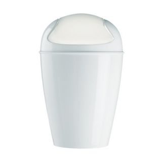 Koziol Del Swing Top Wastebasket 57785 Color Solid White