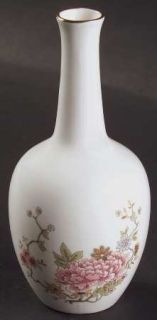 Royal Doulton Canton 5 Bud Vase, Fine China Dinnerware   Bone,Pink & Blue Flowe