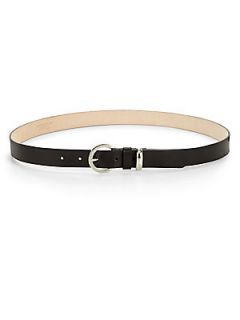 Streets Ahead Leather Round Buckle Belt   Black
