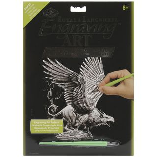 Silver Foil Engraving Art Kit 8x10 screaming Griffin