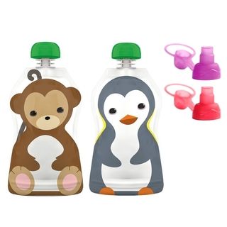 Squooshi Reusable Food Pouches And Sipn Caps (pack Of 2)