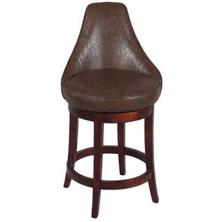Brown 26 inch Solid Birch Swivel Counter Stool