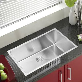 Water Creation Single Bowl Stainless Steel Undermount Kitchen Sink With Drain, Strainer, And Bottom Grid