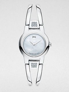 Movado Diamond & Stainless Steel Bangle Watch   Silver