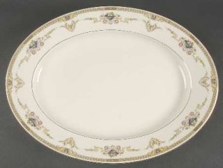 Baronet Melody 15 Oval Serving Platter, Fine China Dinnerware   Cream Backgroun