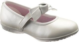 Infant/Toddler Girls Hush Puppies Bowtina   Pearlized White Leather Dress Shoes