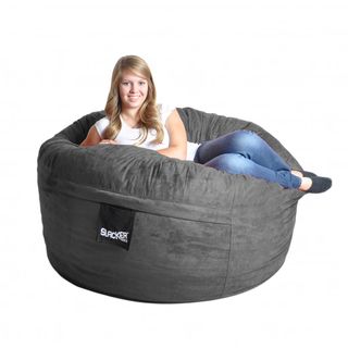 Charcoal Grey 5 foot Microfiber And Foam Bean Bag (Charcoal GreyMaterials Durafoam foam blend, microfiber outer cover, cotton/poly inner linerStyle RoundWeight 55 poundsDimensions 60 inches x 60 inches x 34 inches Fill Durafoam blendClosure ZipperRe
