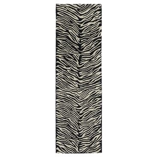 Hand tufted Lawrence Zebra Wool Rug (23 X 76)