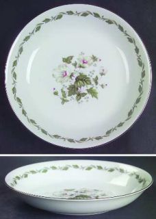 Flair Irene Coupe Soup Bowl, Fine China Dinnerware   White/Pink Floral Center,Gr