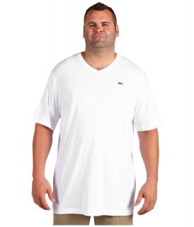 Lacoste Big S/S Jersey V Neck T Shirt Mens Short Sleeve Knit (White)