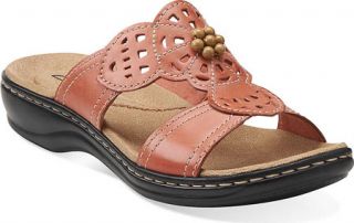 Womens Clarks Leisa Lolly   Coral Leather Sandals