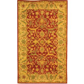 Handmade Antiquities Mahal Rust/ Beige Wool Rug (3 X 5) (RedPattern OrientalMeasures 0.625 inch thickTip We recommend the use of a non skid pad to keep the rug in place on smooth surfaces.All rug sizes are approximate. Due to the difference of monitor c