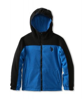 U.S. Polo Assn Kids Ripstop Jacket That Reverses To Polar Fleece Boys Coat (Black)