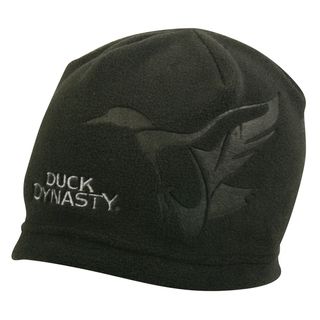 Duck Dynasty Black Fleece Beanie Hat (Cotton, polyesterOne size fits mostSingle layer fleece beanieDebossed duck graphic and flat stitch embroidery on front)