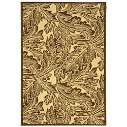 Indoor/ Outdoor Acklins Natural/ Chocolate Rug (27 X 5) (IvoryPattern FloralMeasures 0.25 inch thickTip We recommend the use of a non skid pad to keep the rug in place on smooth surfaces.All rug sizes are approximate. Due to the difference of monitor co