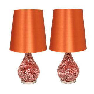 Casa Cortes Hand crafted Rust Orange Mosaic Table Lamp (set Of 2)