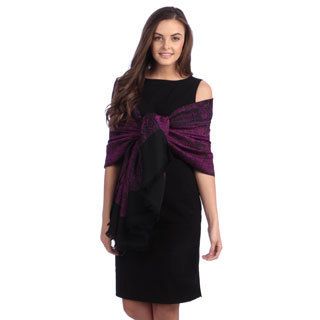 Selection Privee Paris Womens Lola Purple Black Paisley Wool Wrap