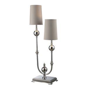 Dimond Lighting DMD D1405 Boliver 2 Light Table Lamp with Grey Faux Silk Shade &