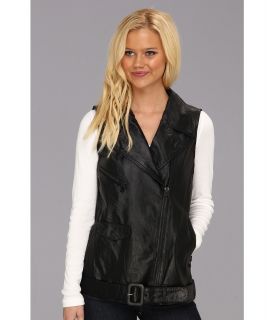 Sanctuary Leather Vest Womens Vest (Black)