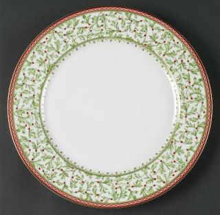 Mikasa Holiday Traditions Accent Dinner Plate, Fine China Dinnerware   Holly/Ber