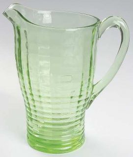 Jeannette Banded Rib Green 42 Oz Pitcher   Banded Rib, Block Optic, Green